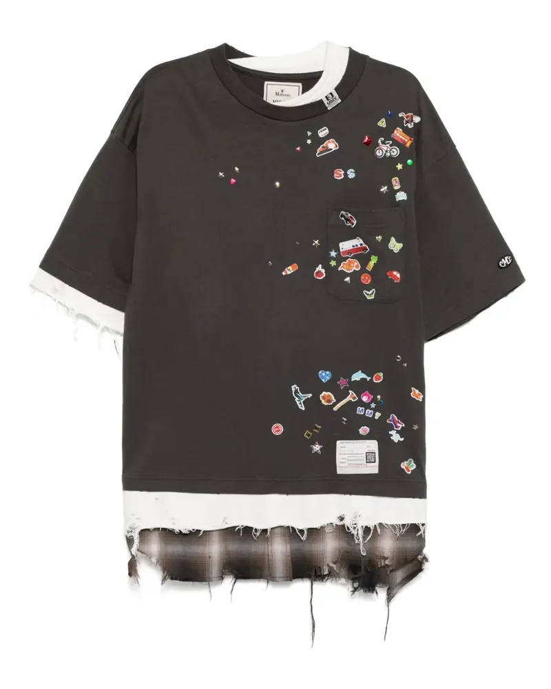 MIHARAYASUHIRO T-Shirt im Layering-Look - Grau Grau