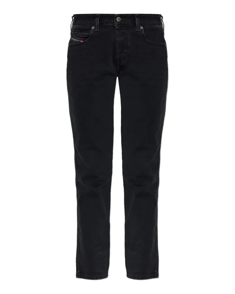 Diesel 1992 D-Jiann logo-patch jeans - Schwarz Schwarz