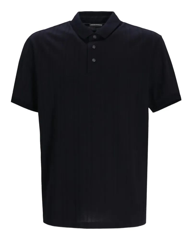 Emporio Armani Geripptes Poloshirt - Schwarz Schwarz