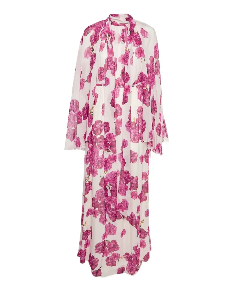 Giambattista Valli floral-print midi dress - Weiß Weiß