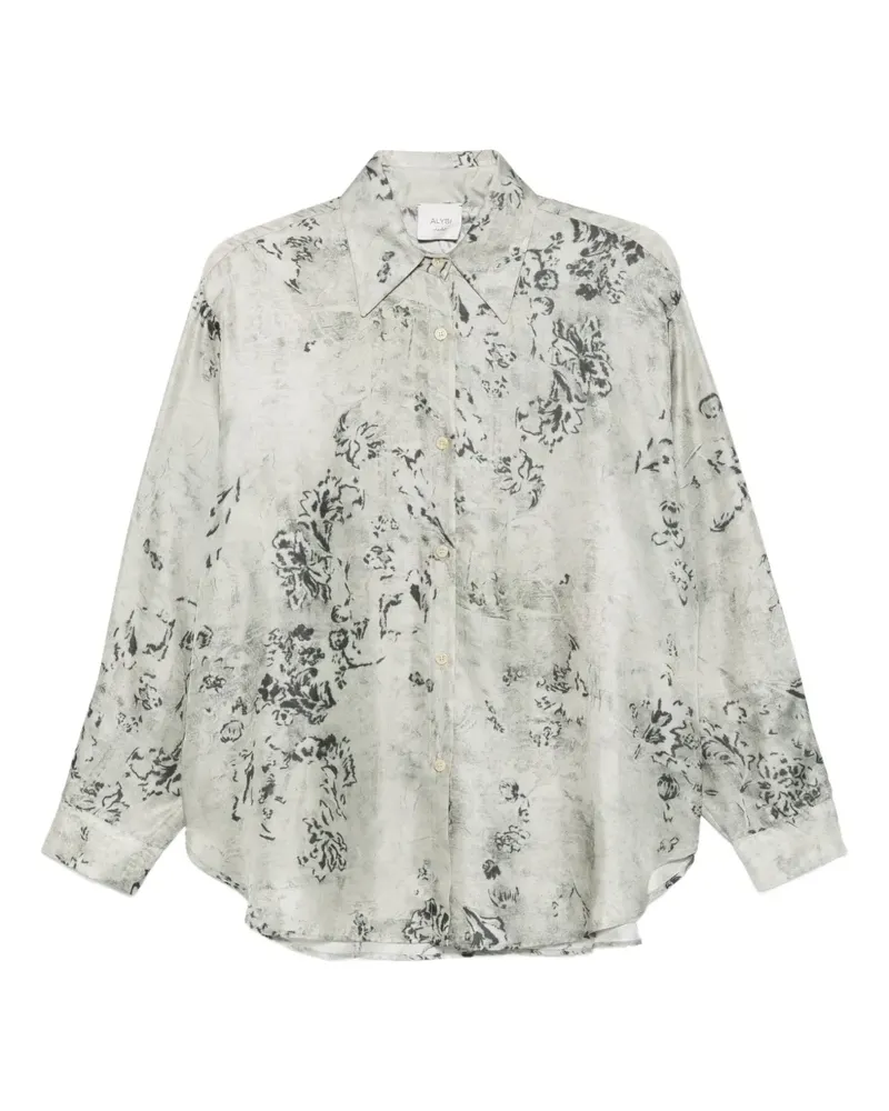 ALYSI Hemd mit Blumen-Print - Weiß Weiß