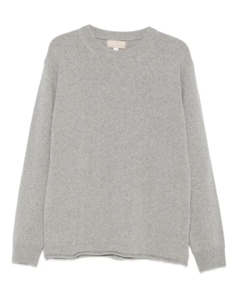 120% Lino Pullover mit rundem Ausschnitt - Grau Grau