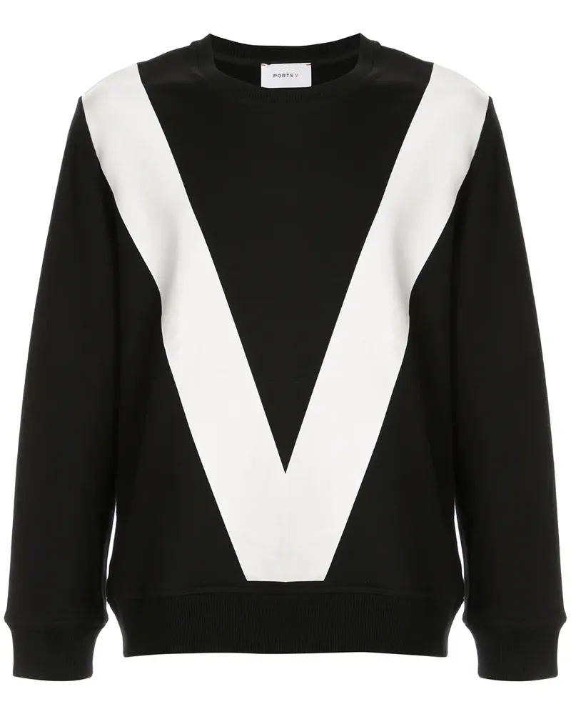 Ports V Sweatshirt mit Logo - Schwarz Schwarz