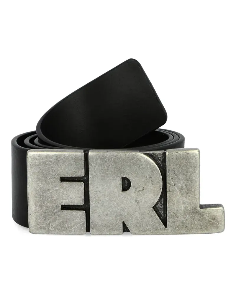 ERL logo leather belt - Schwarz Schwarz