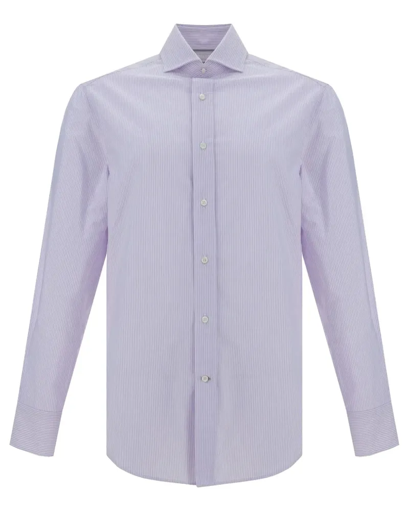 Brunello Cucinelli Gestreiftes Hemd - Violett Violett
