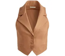 Donna linen-blend cropped vest