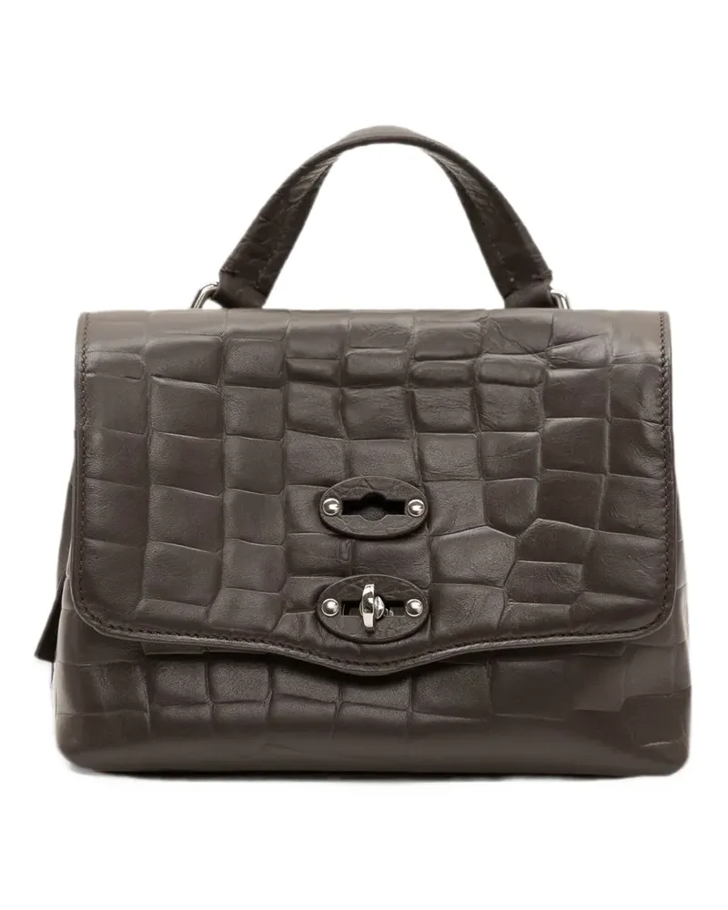 Zanellato M Postina® crocodile-effect tote bag - Braun Braun