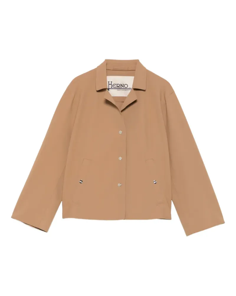 Herno press-stud-fastening spread-collar jacket - Braun Braun