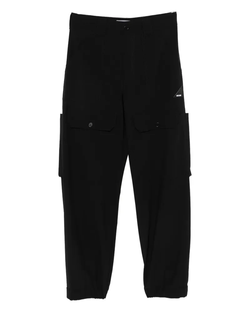 MSGM logo-patch pants - Schwarz Schwarz