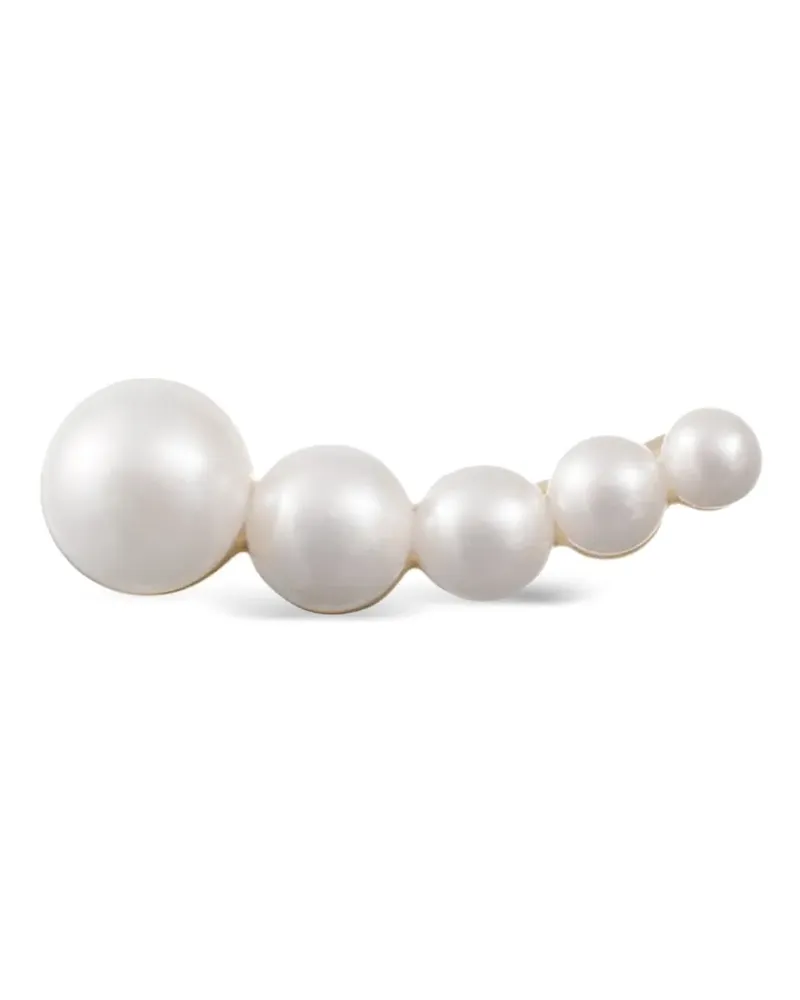 Sophie Bille Brahe 14kt Petit Croissant Japonais Gelbgoldohrring mit Süßwasserperle - Weiß Weiß