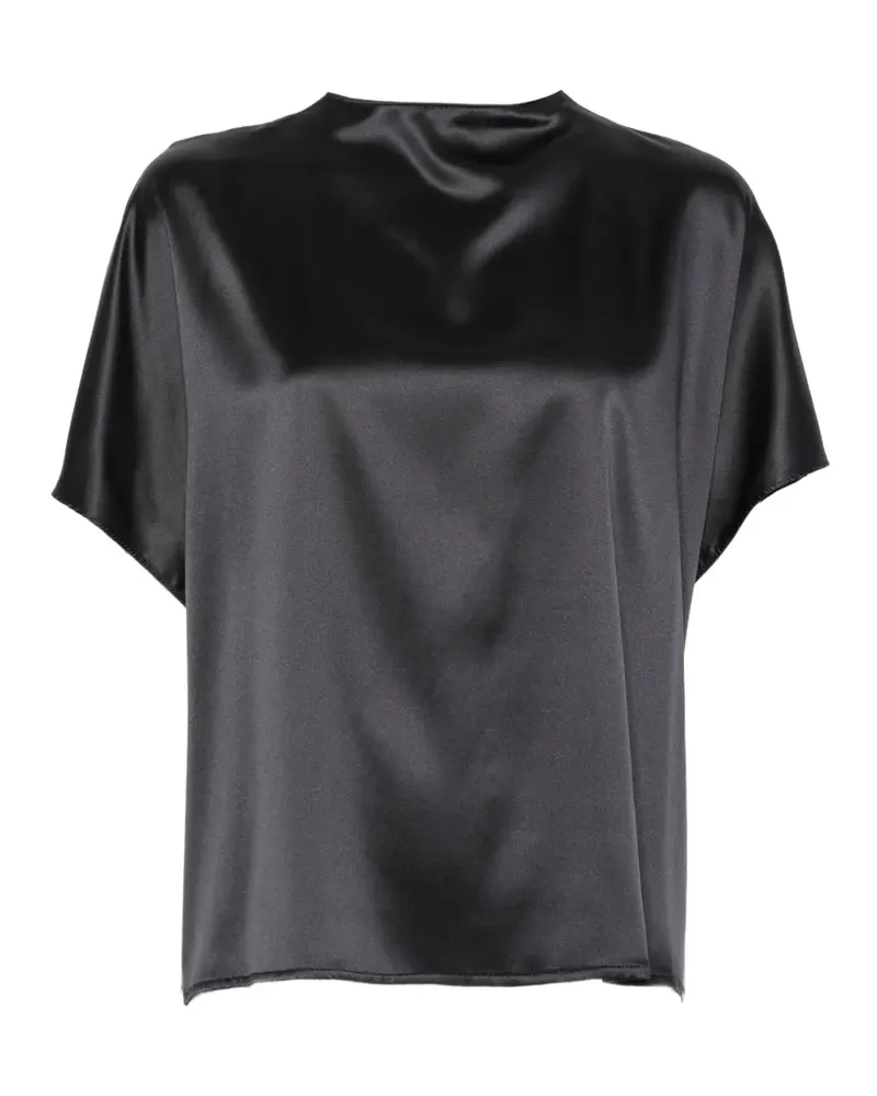 SOLOTRE satin-finish short-sleeve top - Schwarz Schwarz