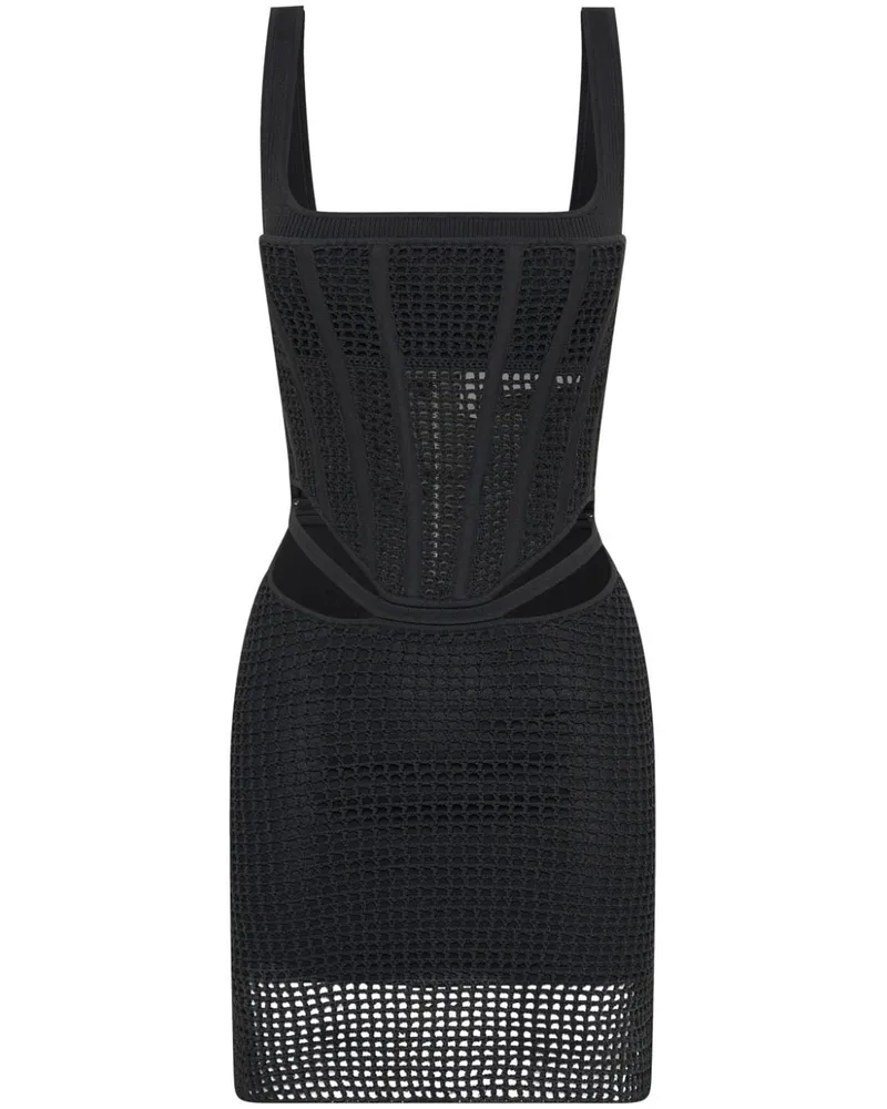 Dion Lee Gehäkeltes Minikleid mit Corsage - Schwarz Schwarz