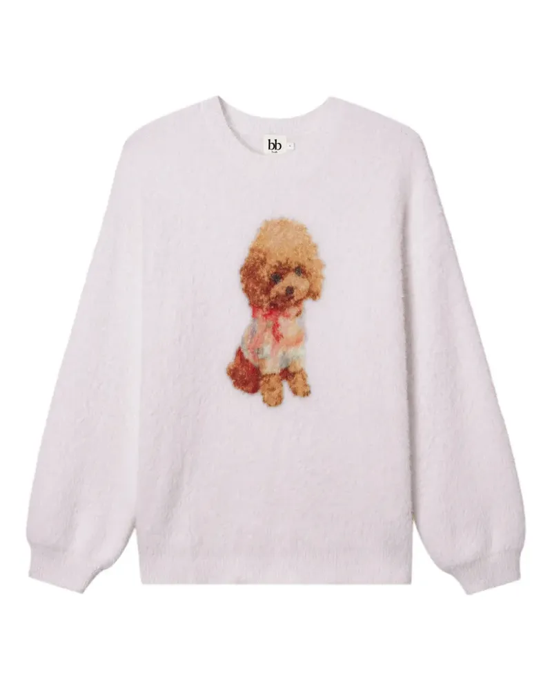 b+ab Pullover mit Pudel-Intarsie - Violett Violett
