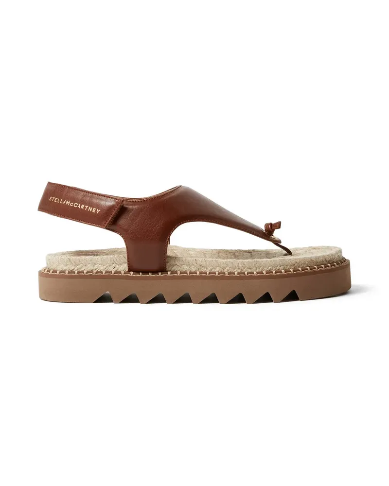 Stella McCartney Flache Gaia Sandalen mit Tanga - Braun Braun