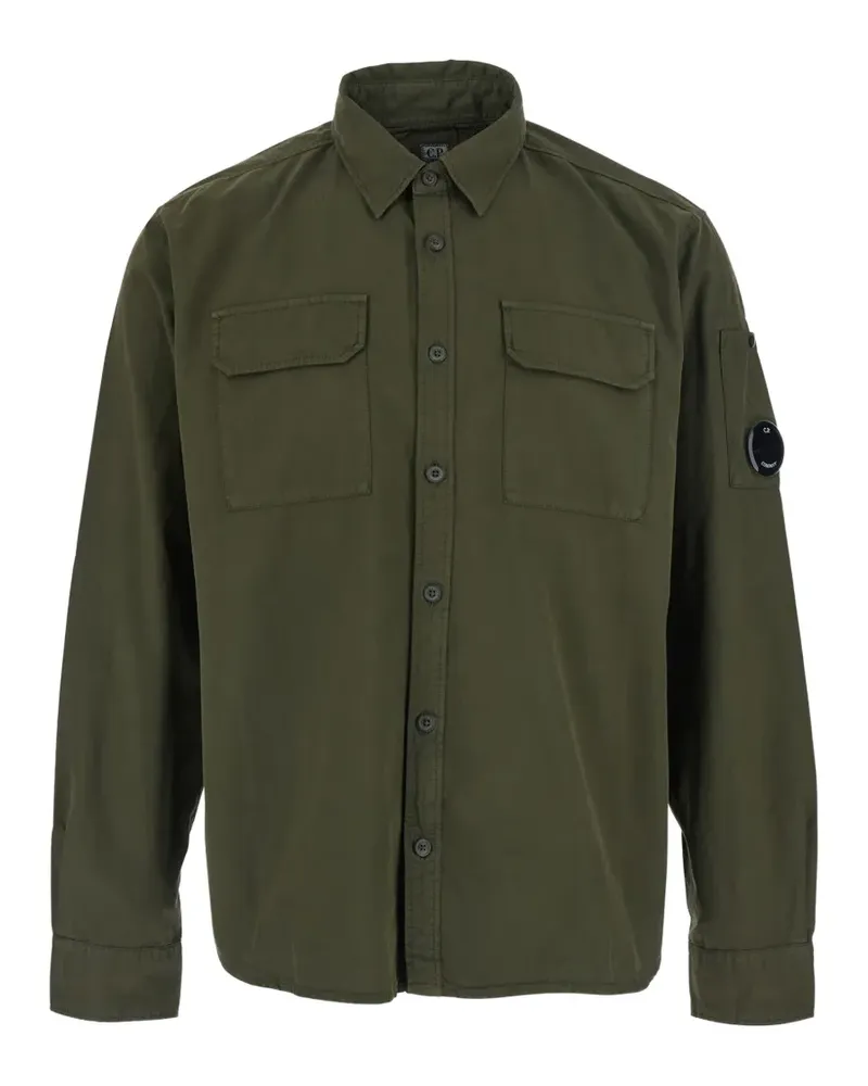 C.P. Company Gabardine long-sleeve lens-detail cotton shirt - Grün Grün