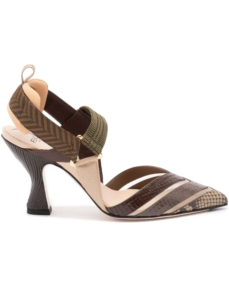 Fendi Pumps mit Schlangen-Effekt 85mm - Braun Braun