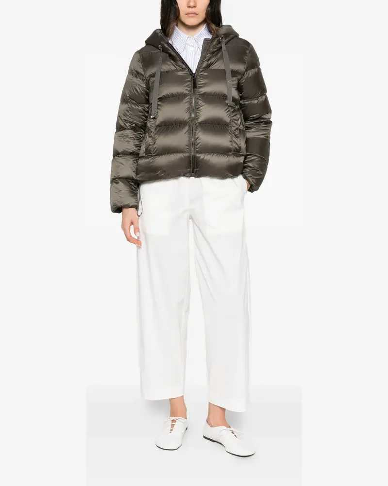 Max Mara Gesteppte Kapuzenjacke - Grün Grün