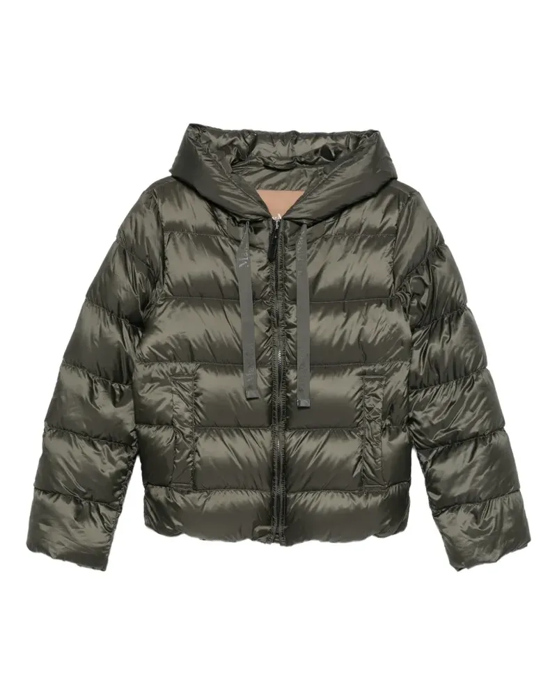 Max Mara Gesteppte Kapuzenjacke - Grün Grün