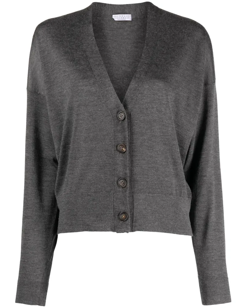Brunello Cucinelli Cardigan mit V-Ausschnitt - Grau Grau