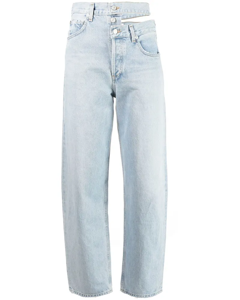 AGOLDE High-Waist-Jeans mit geradem Bein - Blau Blau