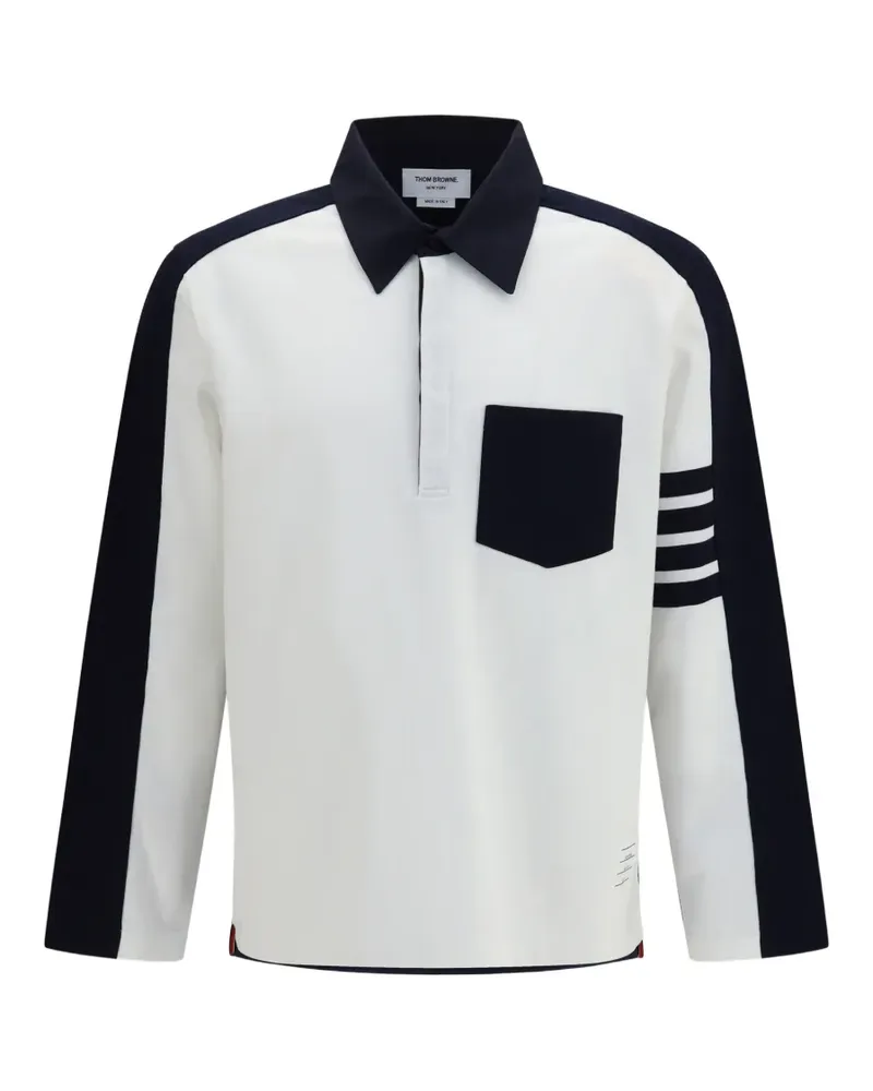 Thom Browne 4-Bar Oversized-Rugby-Poloshirt - Weiß Weiß