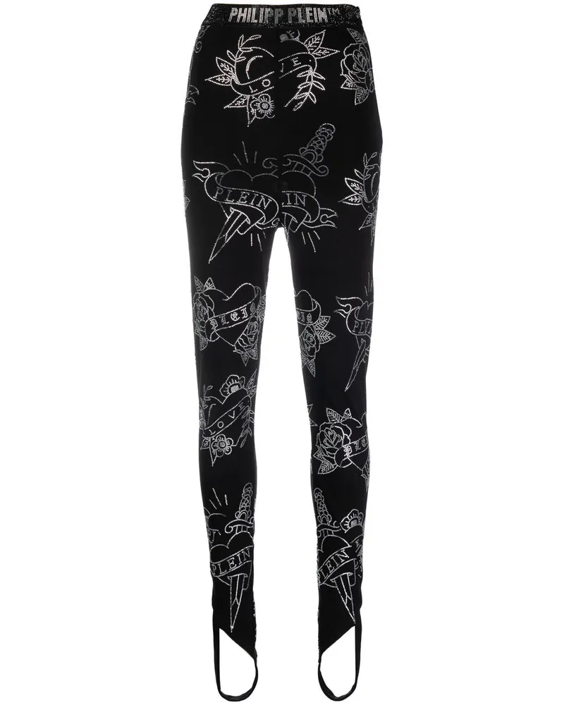 Philipp Plein Leggings mit Steg - Schwarz Schwarz