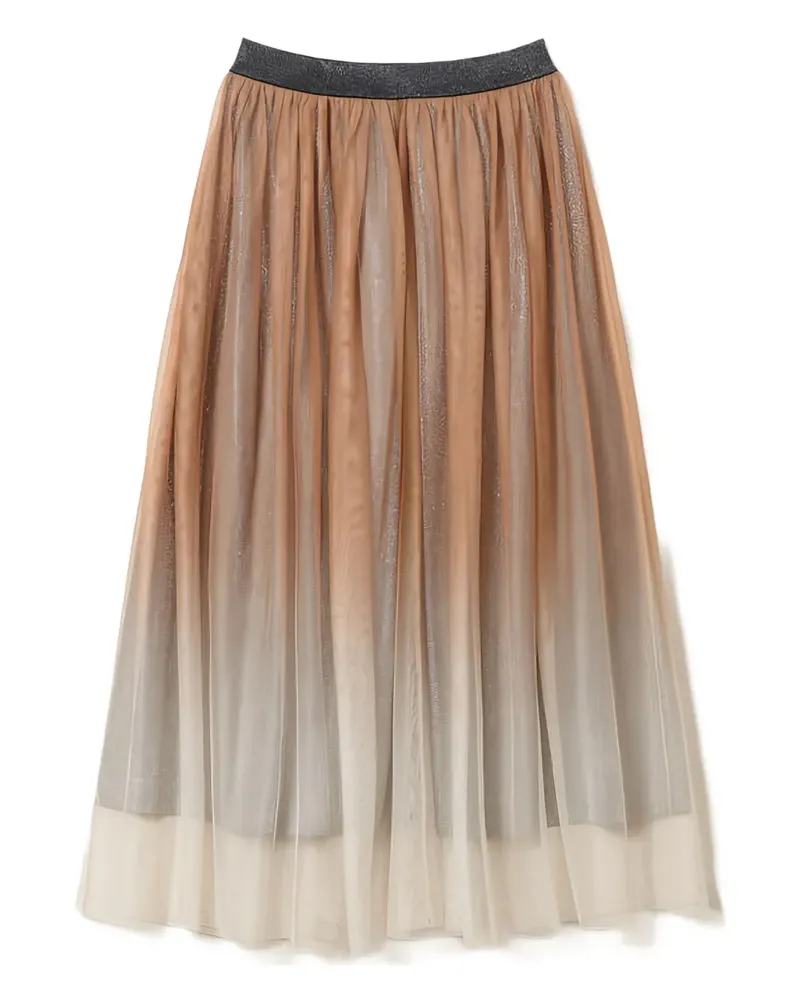 Twin-Set Verzierter Ombré-Midirock - Nude Nude