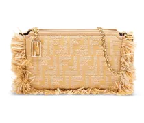 Baguette Clutch mit Fransendetail - Nude