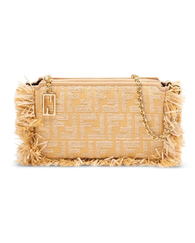 Fendi Baguette Clutch mit Fransendetail - Nude Nude