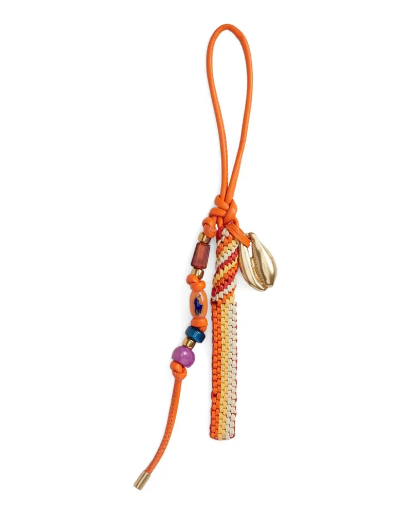 Ralph Lauren bead-embellishment keyring - Orange Orange