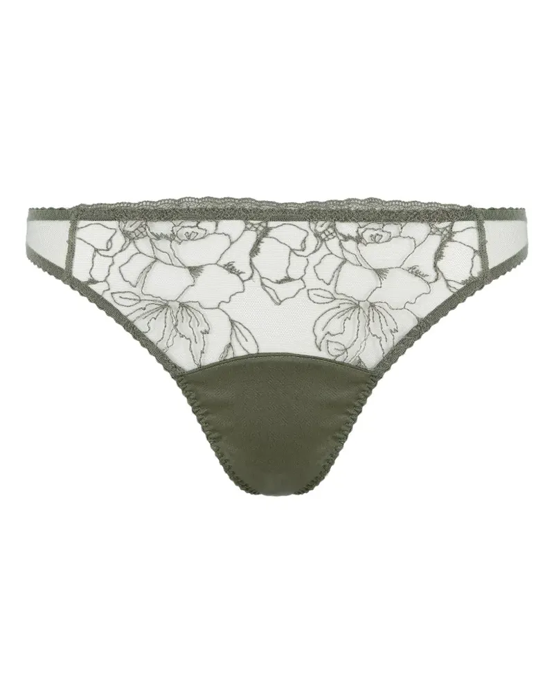 Fleur Of England Iona Tanga mit Blumenstickerei - Grün Grün