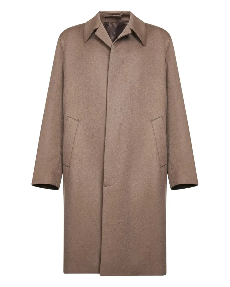 LARDINI notched-collar coat - Nude Nude