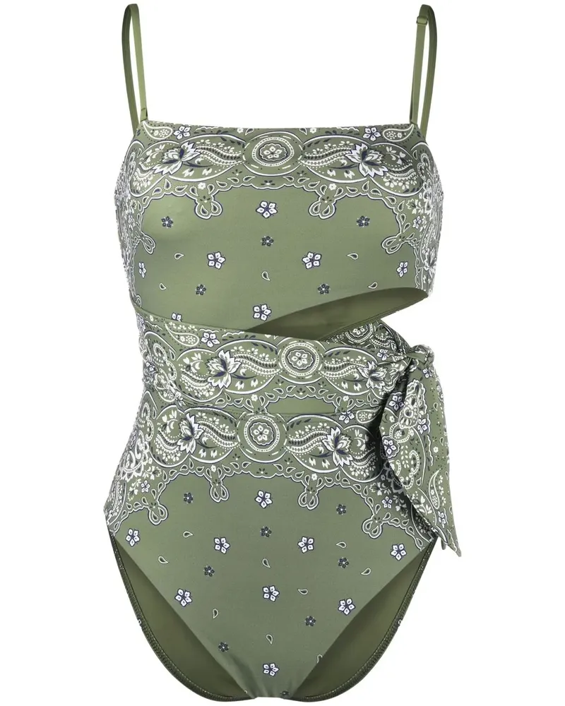 Zimmermann Badeanzug mit Paisley-Print - Grün Grün