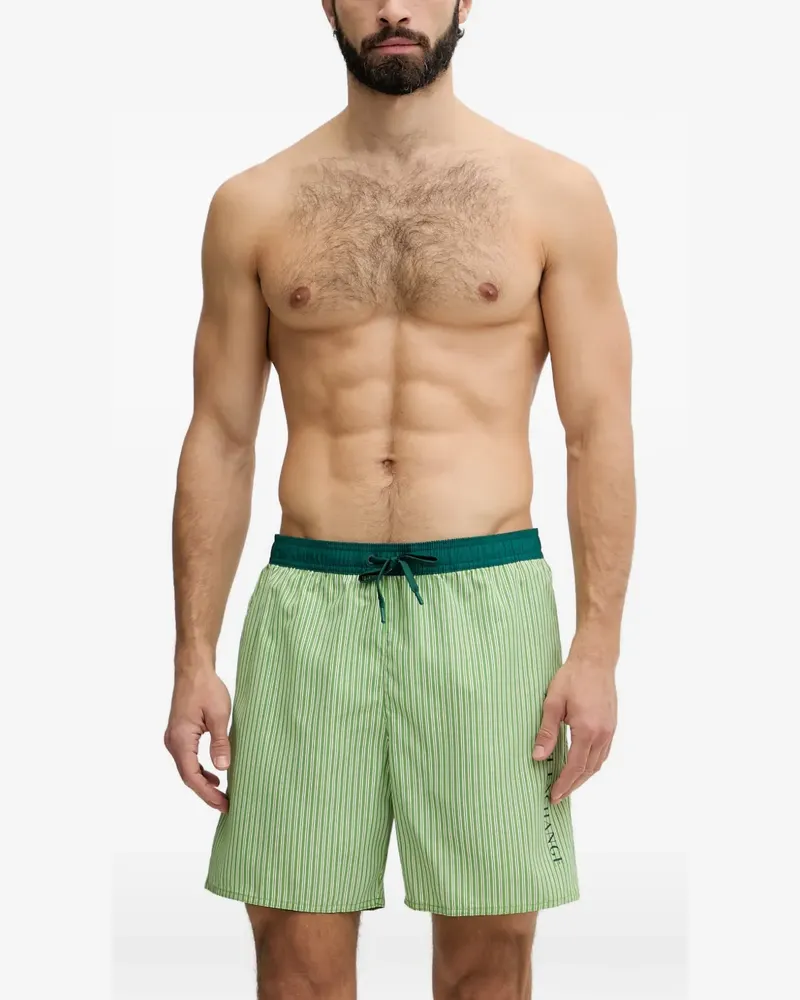 Armani Exchange stripe-print drawstring-waist swim shorts - Grün Grün
