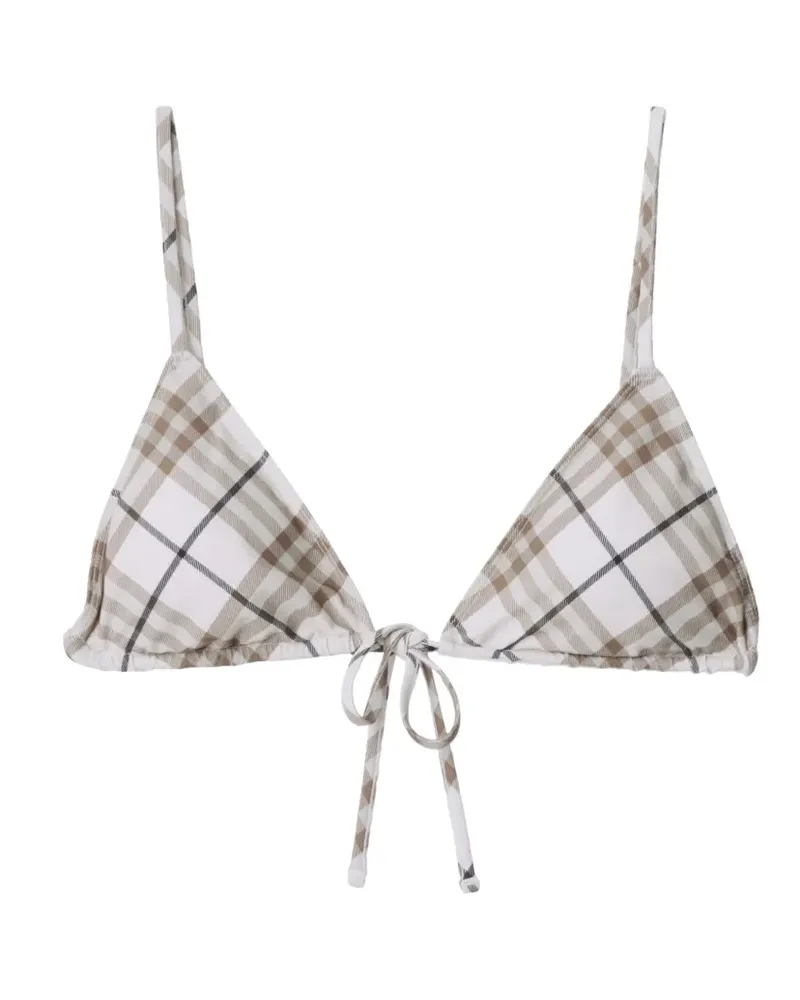 Burberry Kariertes Bikinioberteil - Nude Nude