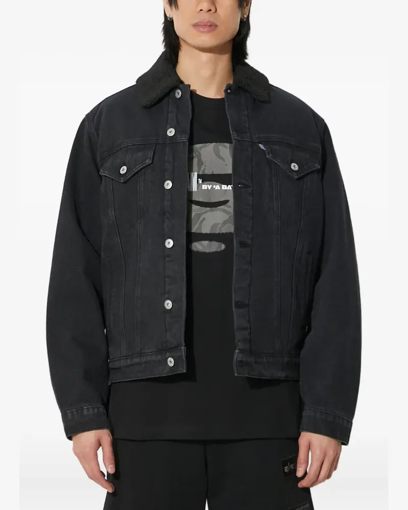 ICECREAM Jeansjacke mit Shearling-Kragen - Schwarz Schwarz