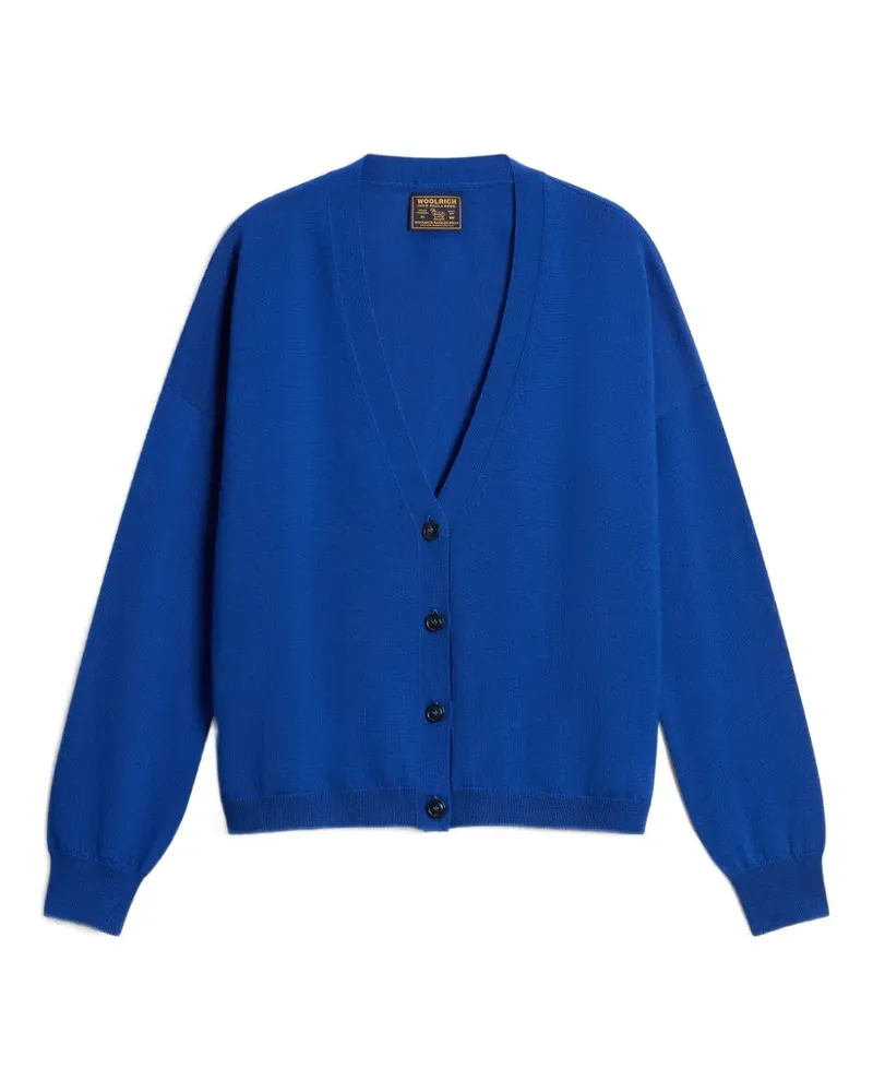 Woolrich Feinstrick-Cardigan aus Merinowolle - Blau Blau