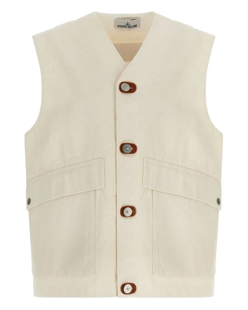 Stone Island Weste mit V-Ausschnitt - Nude Nude