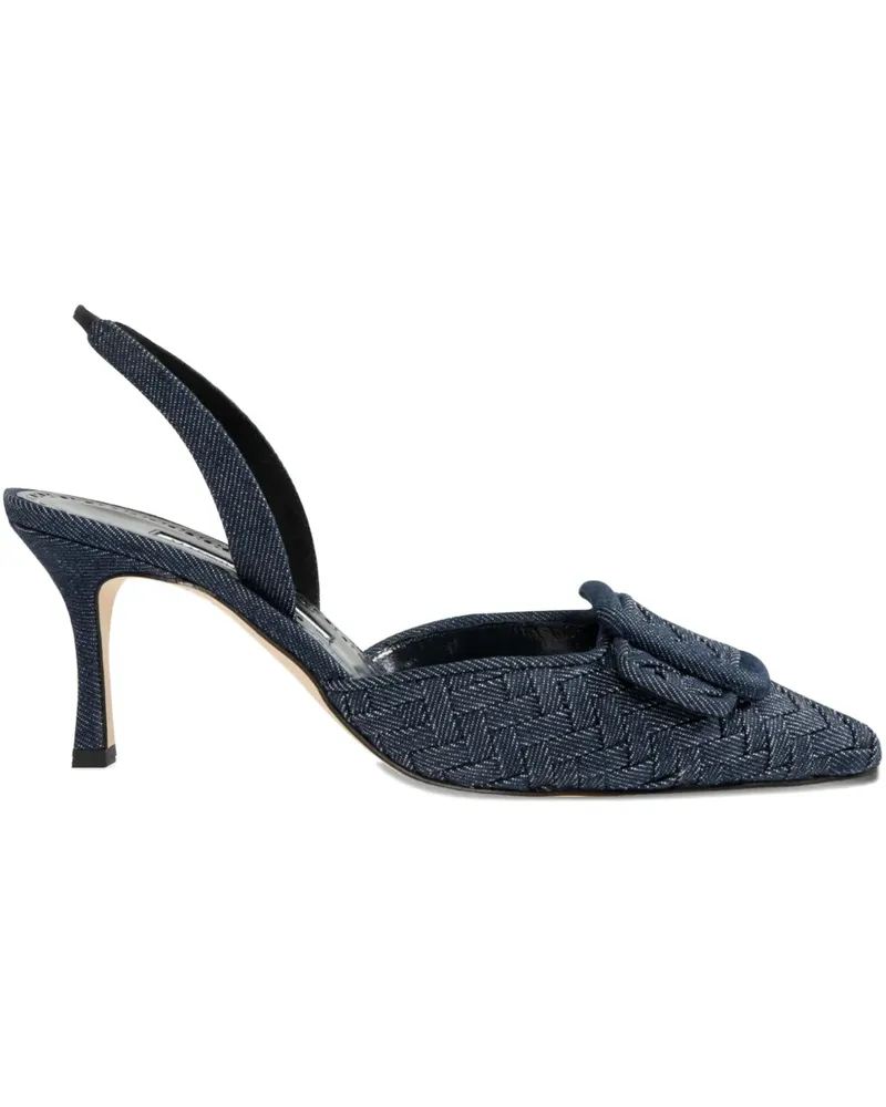 Manolo Blahnik Gewebte Slingback-Pumps 70mm - Blau Blau
