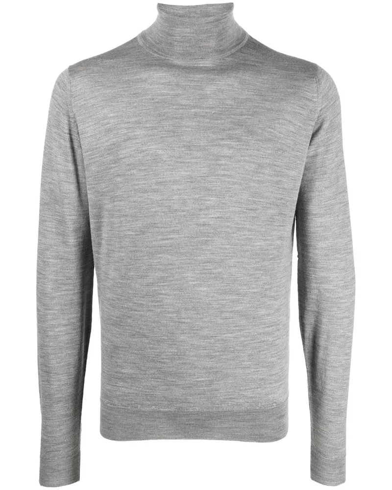 John Smedley Gestrickter Rollkragenpullover - Grau Grau