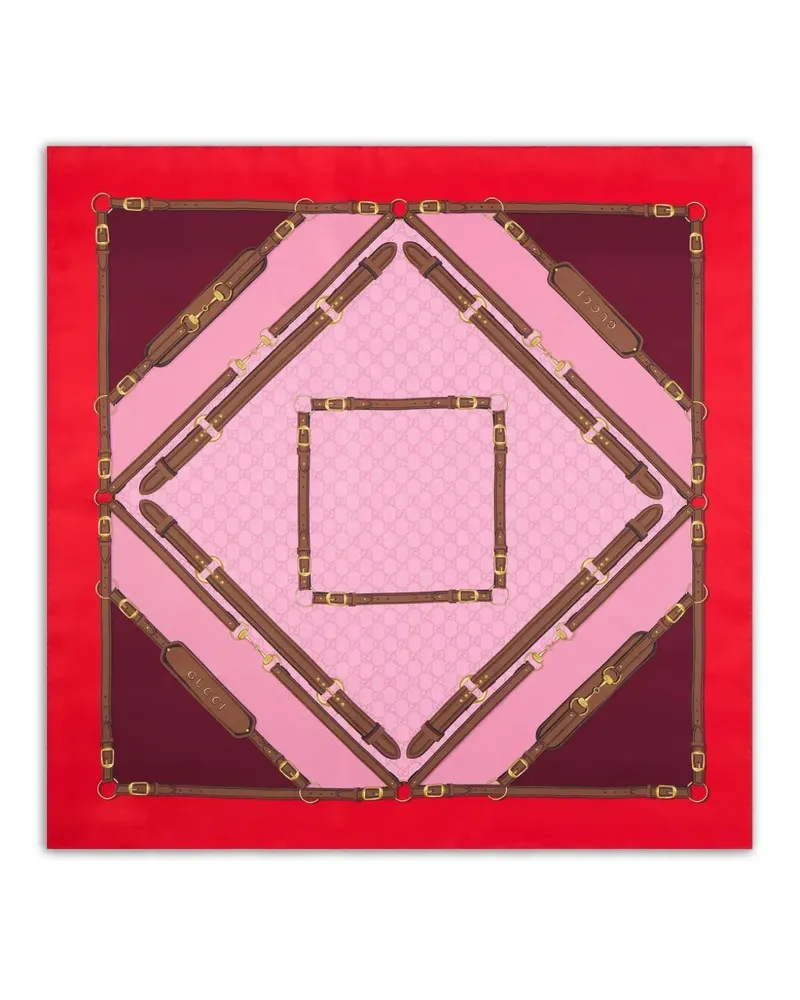 Gucci geometric-print silk scarf - Rot Rot