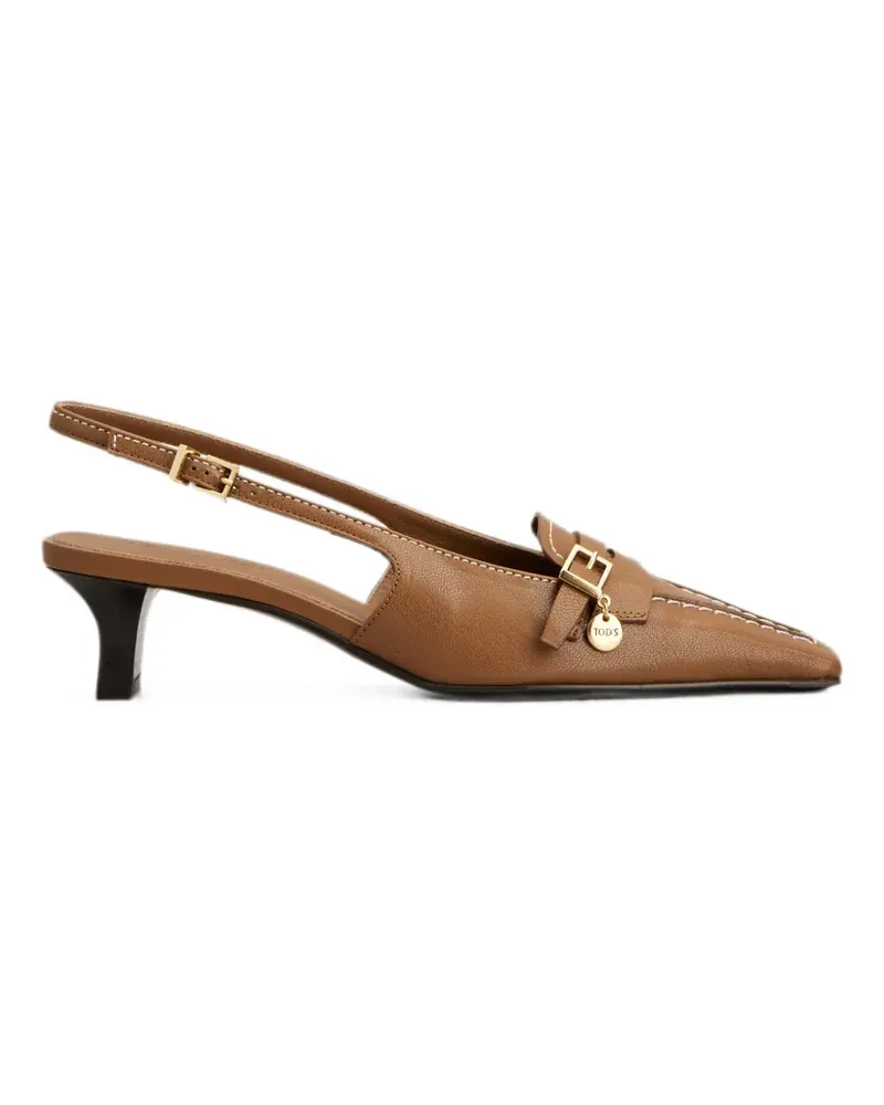 TOD'S Slingback-Pumps aus Leder - Braun Braun