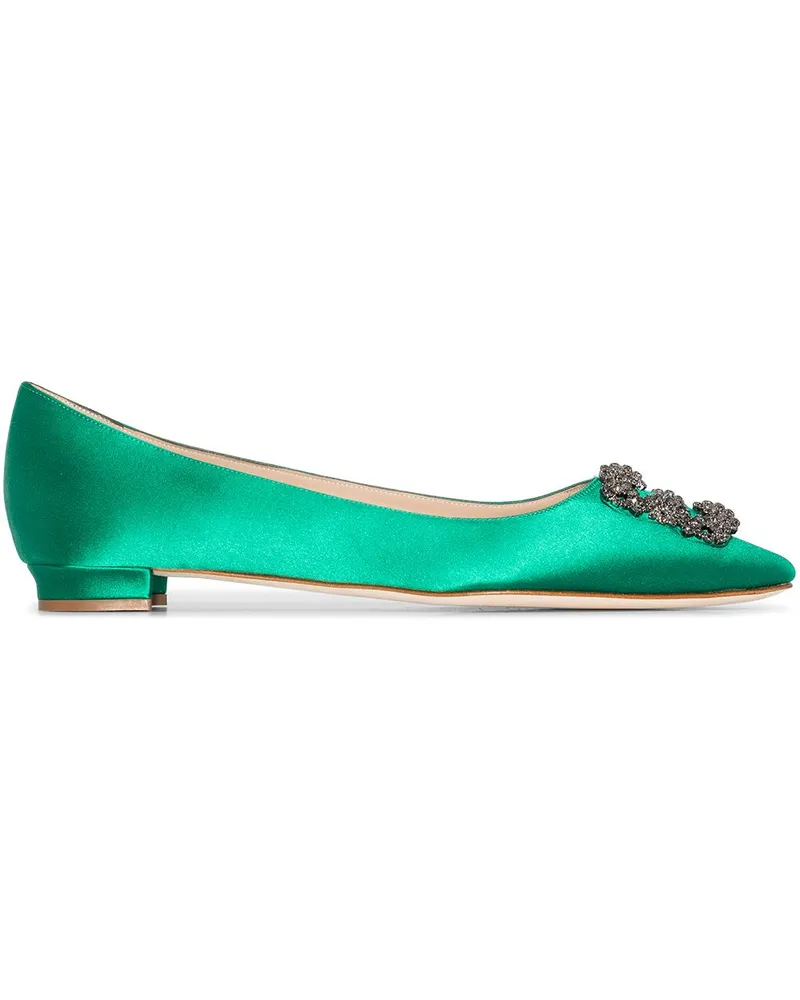 Manolo Blahnik Hangisi' Pumps mit Brosche - Grün Grün