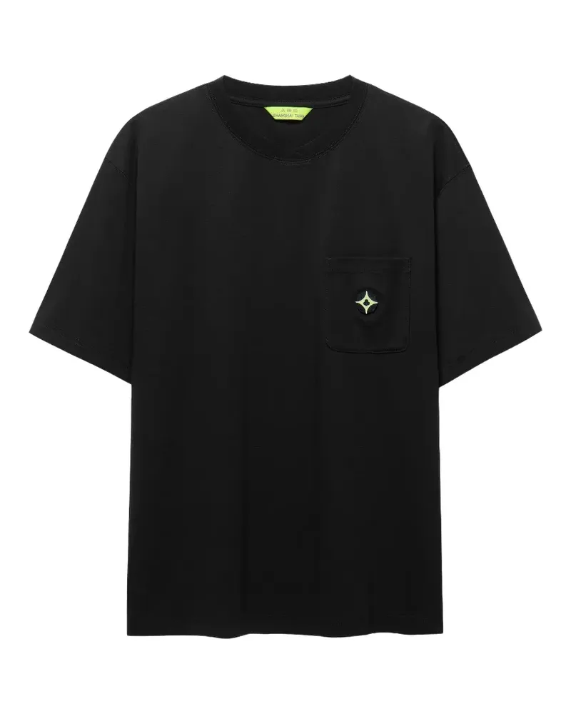 Shanghai Tang T-Shirt mit aufgesetzter Tasche - Schwarz Schwarz
