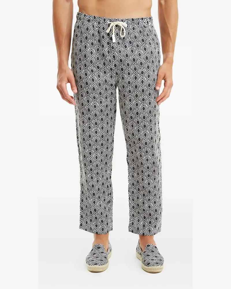 PENINSULA geometric-pattern pants - Schwarz Schwarz