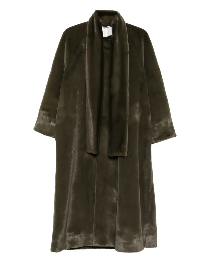 Parlor scarf-detail faux-fur coat - Grün Grün