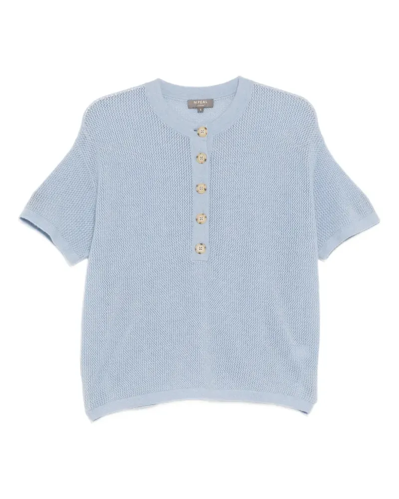 N.Peal Oberteil mit Ziernähten - Blau Blau