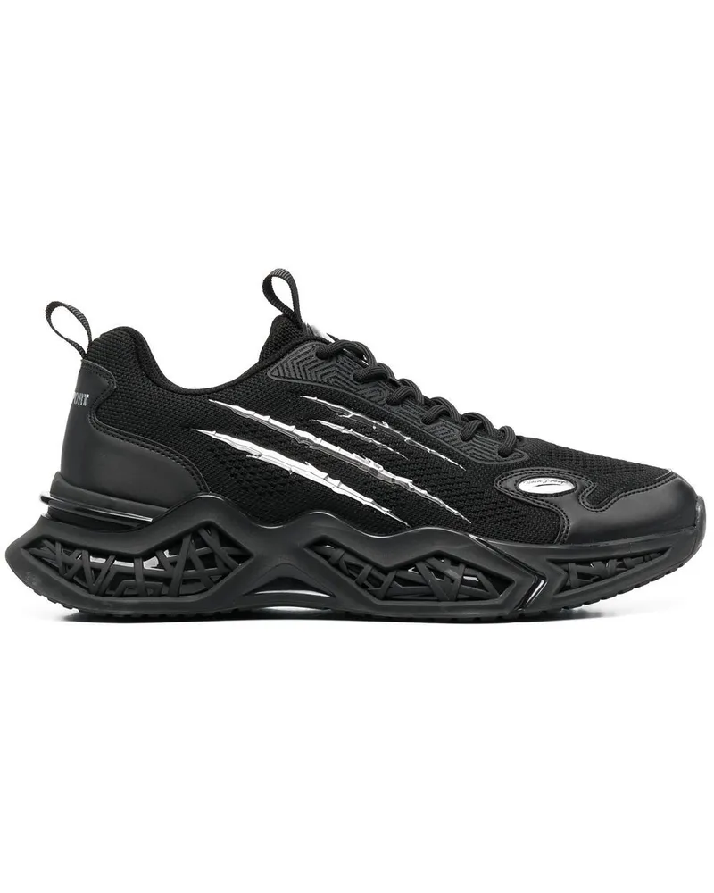 Philipp Plein Sneakers mit Kontrasteinsätzen - Schwarz Schwarz