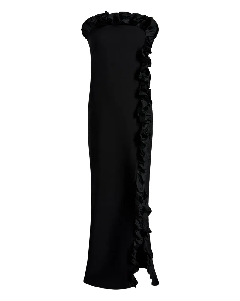 Cinq à Sept Schulterfreies Abendkleid mit Rüschendetail - Schwarz Schwarz
