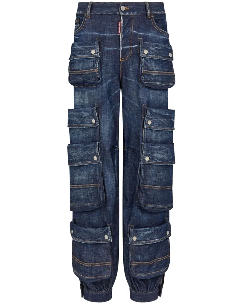 Dsquared2 Tapered-Jeans mit aufgesetzten Taschen - Blau Blau